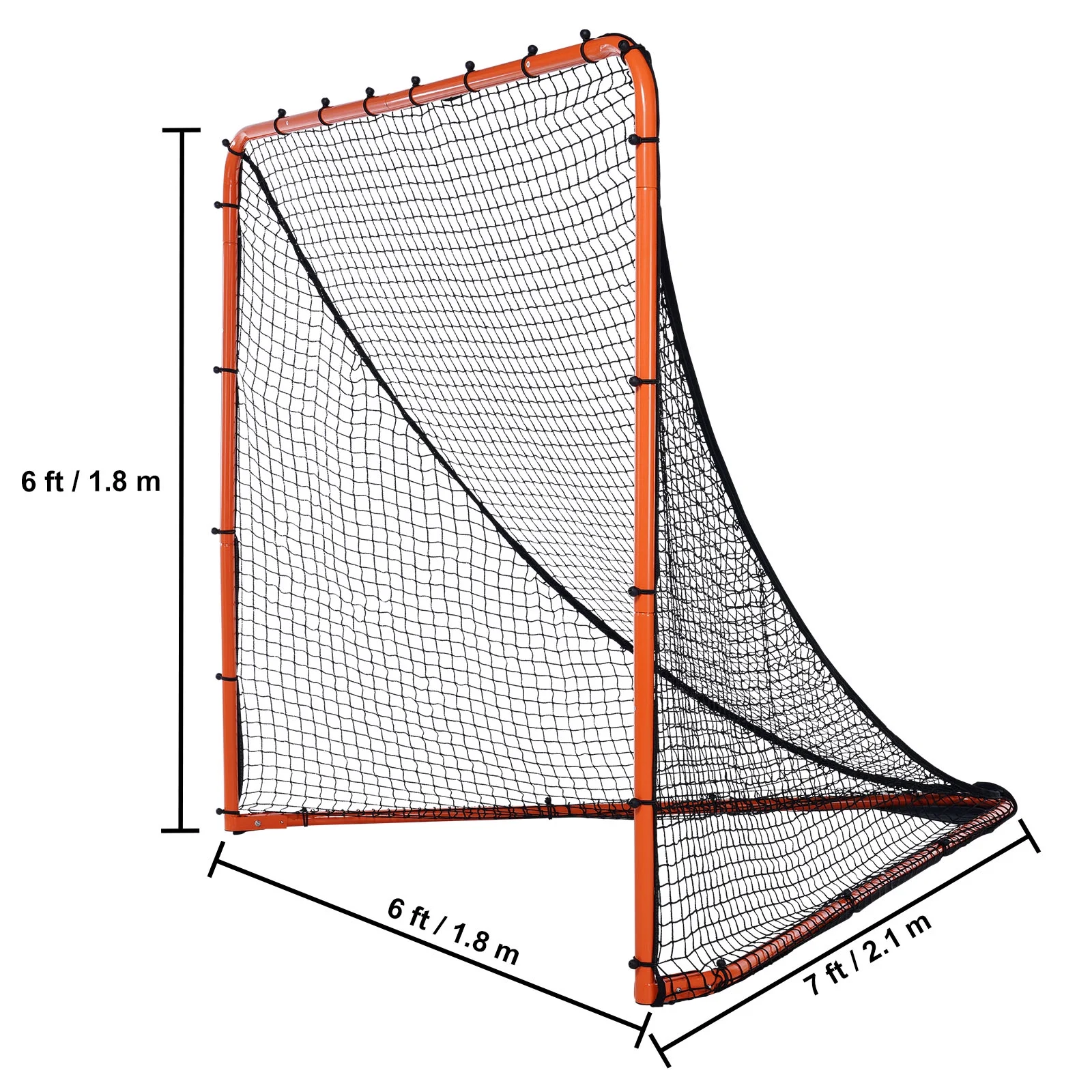 Lacrosse Goal, 6' x 6' Lacrosse Net, Folding Portable Backyard Lacrosse Training Equipment, Steel Frame Training Net, Quick Easy Setup Lacrosse Goal, Perfect for Youth Adult Training, Orange - Image 8