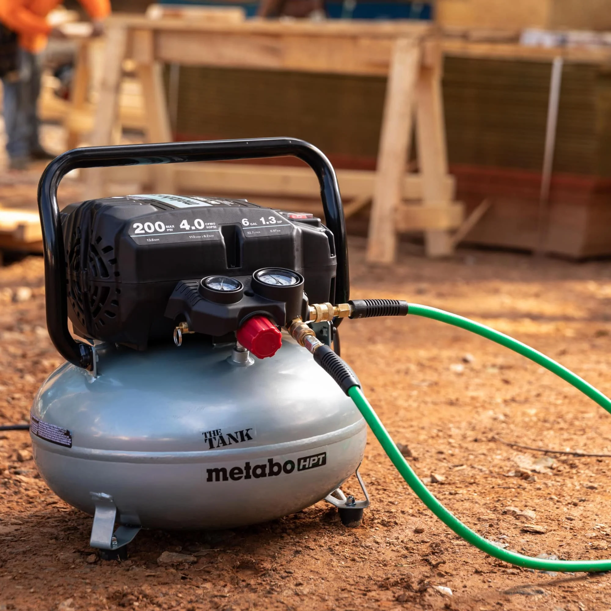 Air Compressor, THE TANK, Portable Pancake Air Compressor 200 PSI, 6 Gallon Tank, Versatile for Use with Framing, Siding, Finish, Brad or Roofing Nailers, EC914S - Image 8
