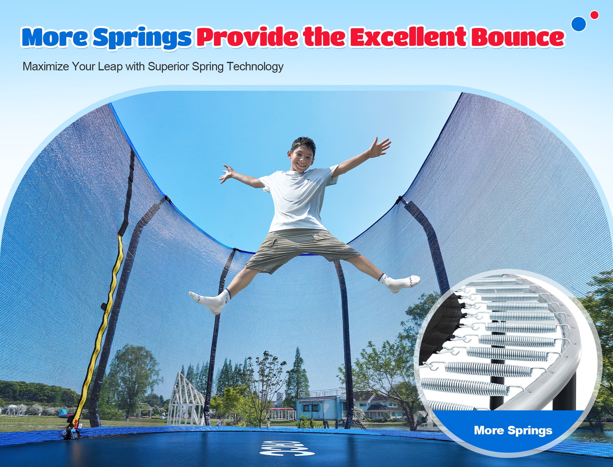 1200LBS Capacity Oval 8X13FT Heavy-Duty Yard Trampoline for Kids Adults with Safety Enclosure, 1.6mm Thickened Steel Frame Reinforced Legs, Outdoor Gymnastics Trampoline(8X13FT Oval) - Image 7