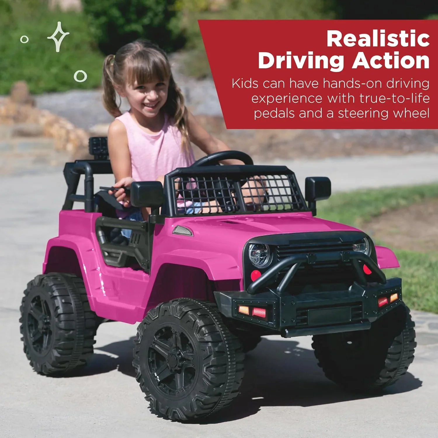 Camion électrique pour enfants Best Choice Products 12V avec suspension à ressorts et lumières LED
