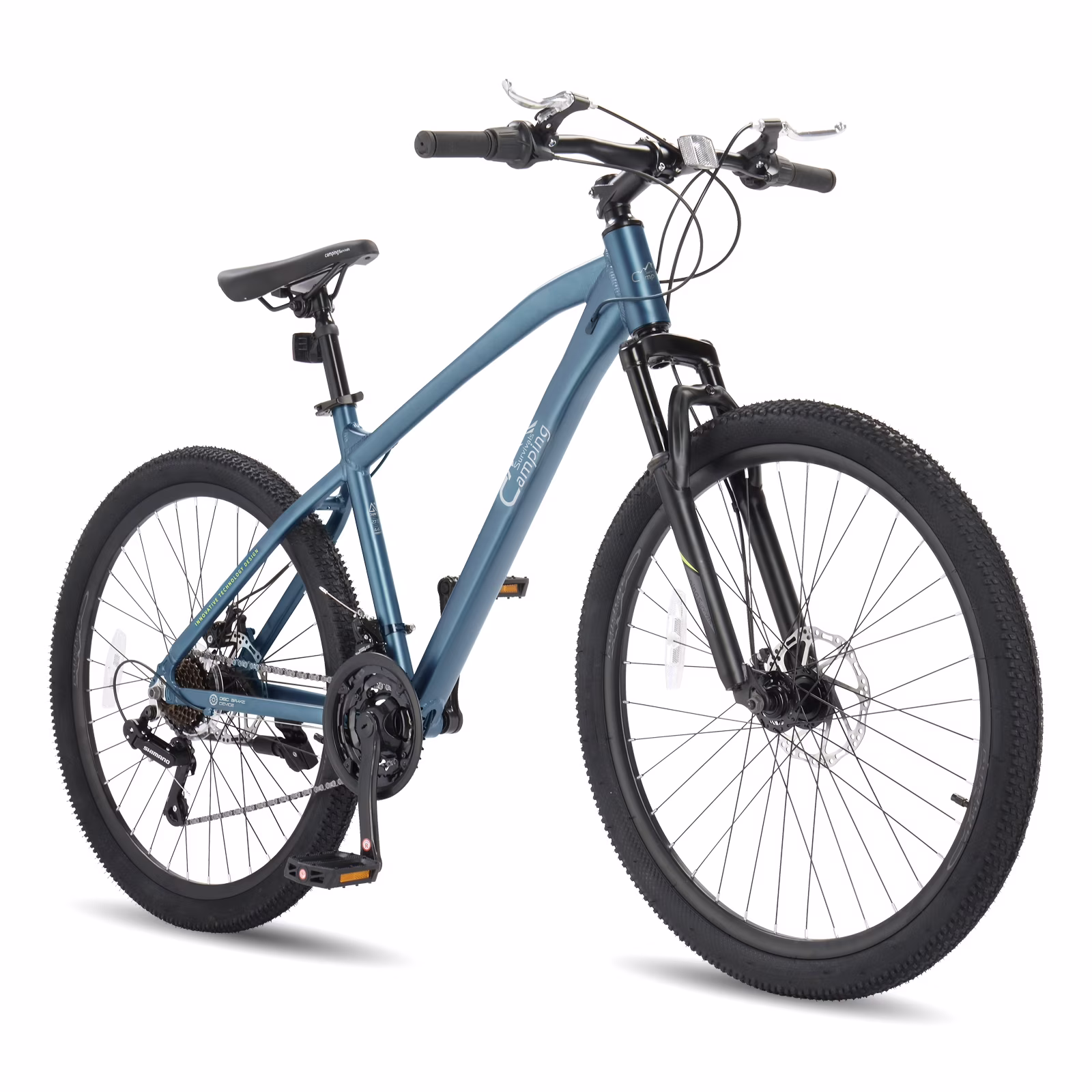 UBesGoo 24in Mountain Bike for Adults, Aluminum Frame Lightweight 21 Speeds Men/Women Bike with Dual Disc Brake, Twist Shifters, Green