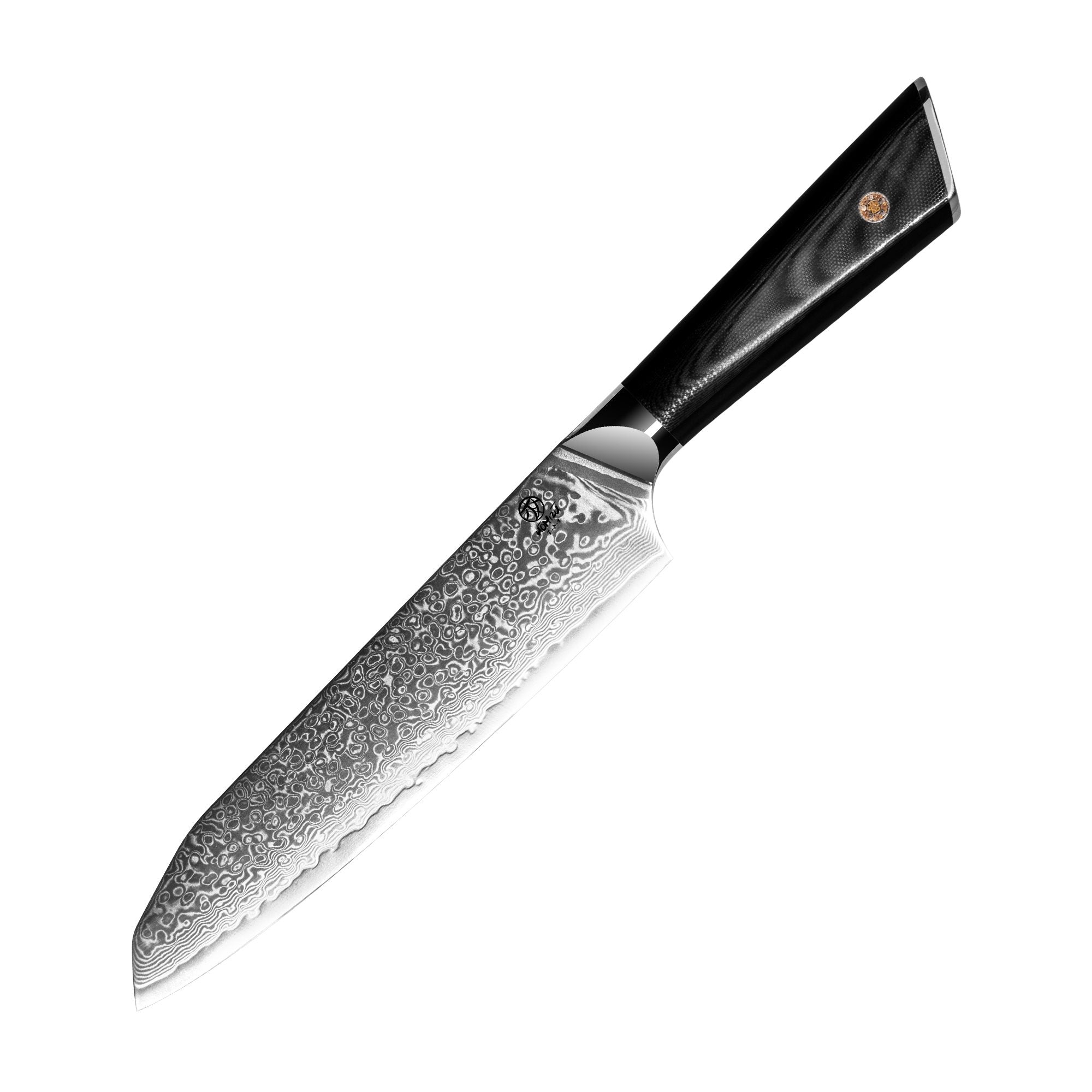 Homizu Shokunin Santokumes - AUS10 Damast G10 - zwart - doos