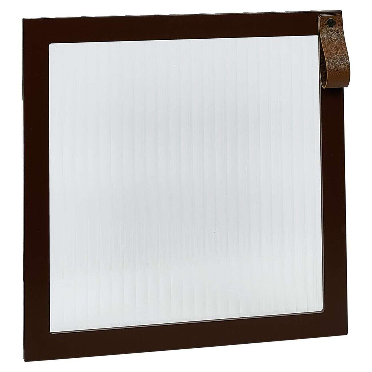 Porte Box Cube 32,2xH32,2x1,2cm bois marron et verre transparent