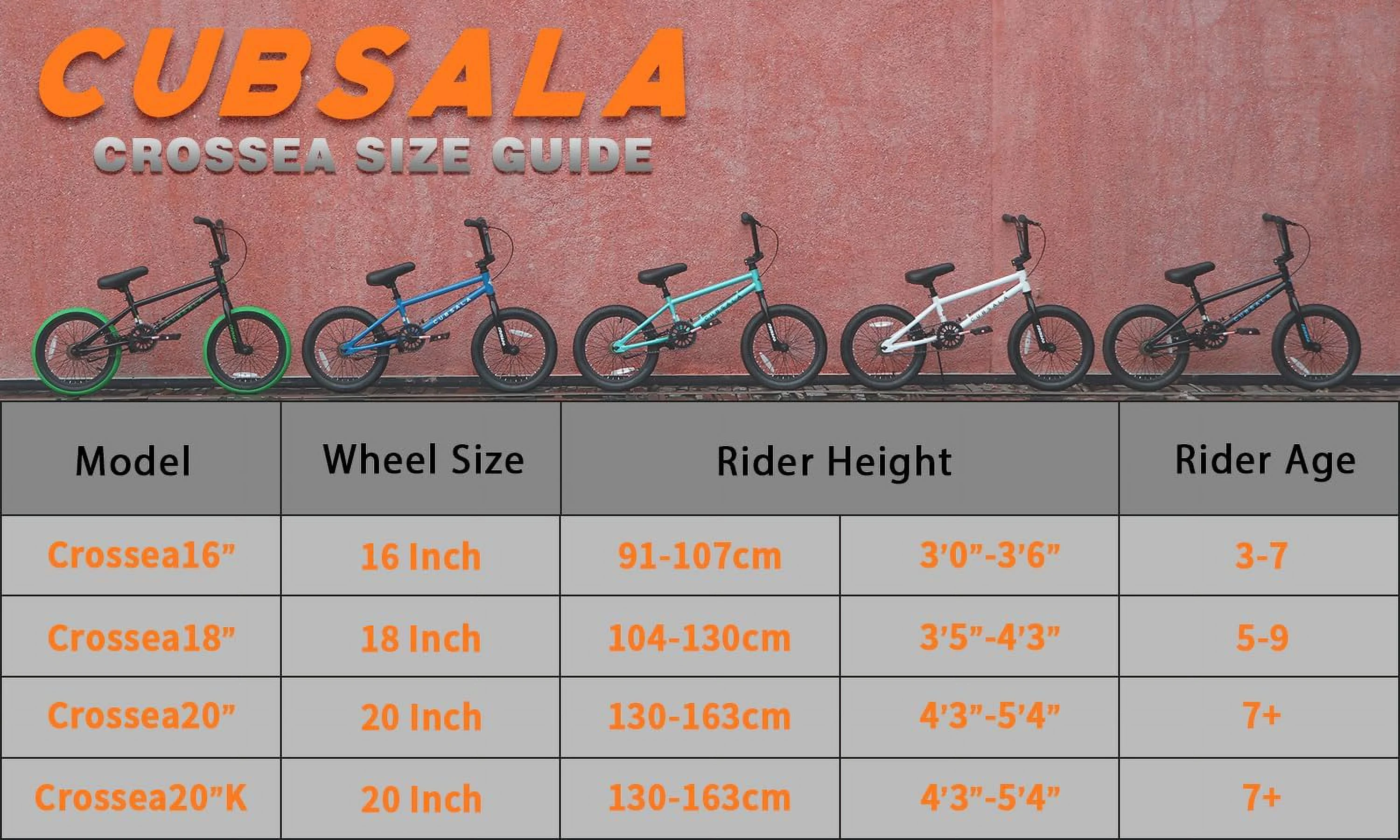 Cubsala 20 in Kids BMX Bike Freestylefor Age 6 - 14 Years Old Boys Girls with 4 Pegs, Black with Red Tires