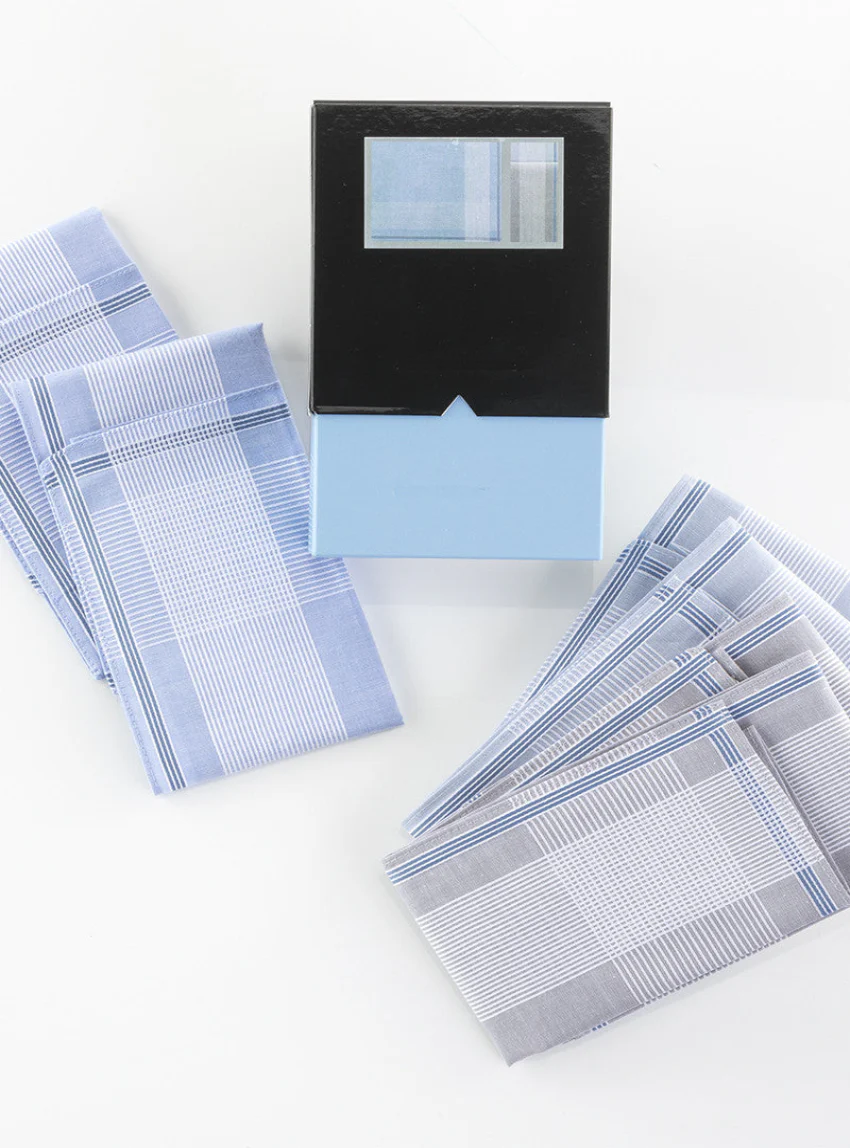 Coffret de 6 mouchoirs homme en coton
