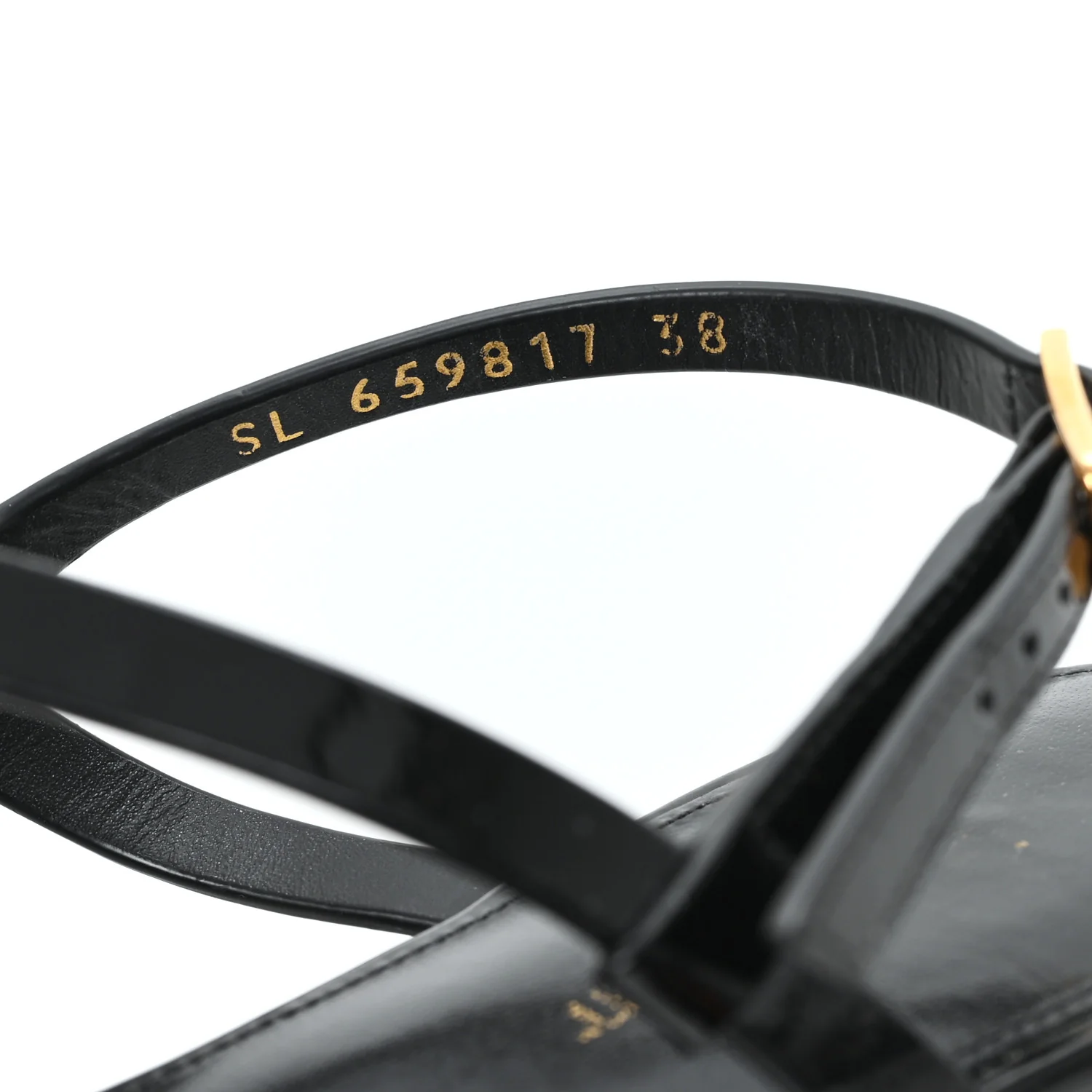 Patent Calfskin Cassandra Monogram Sandals 38 Black