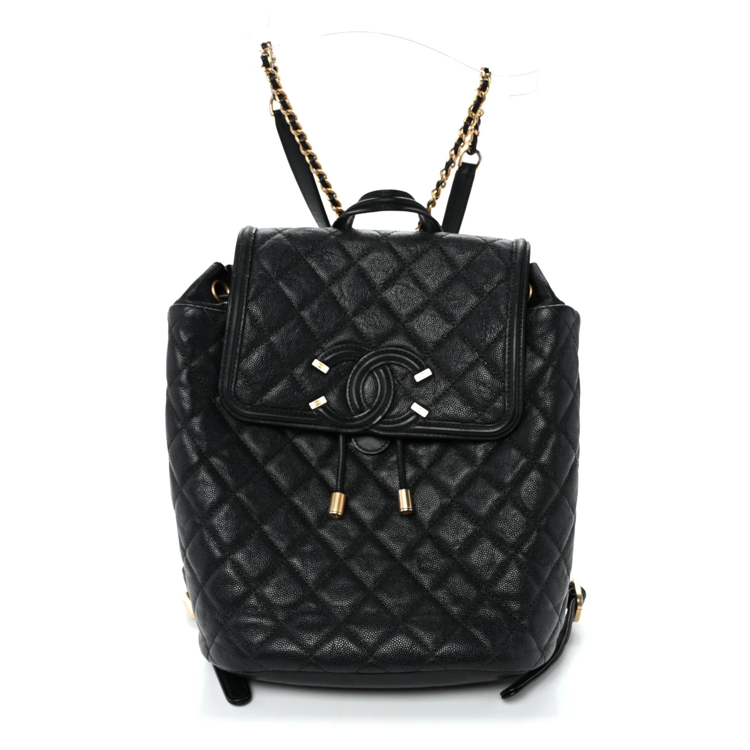 Caviar Quilted Small Filigree Backpack Black