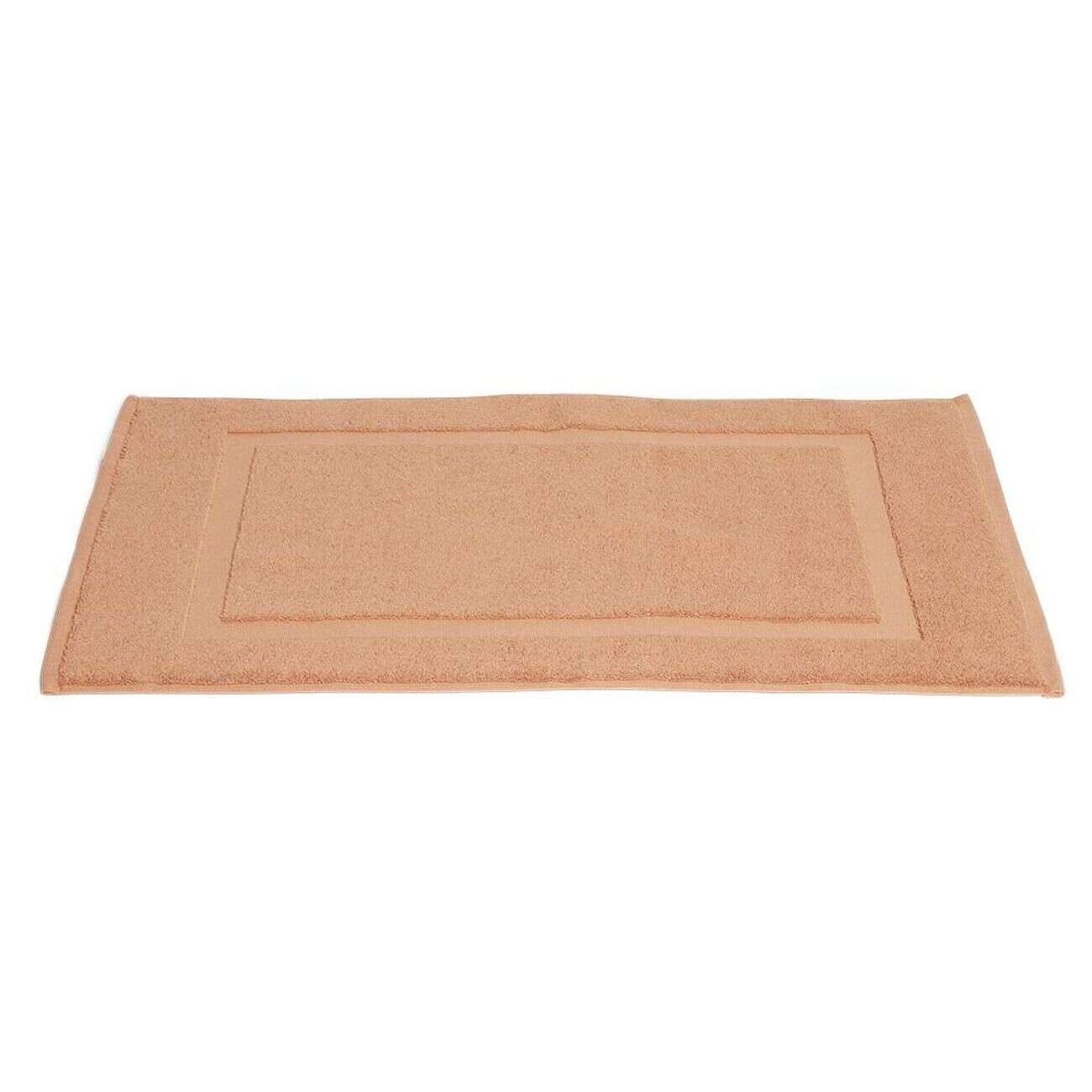 Tapis salle de bain coton orange clair 40x70cm