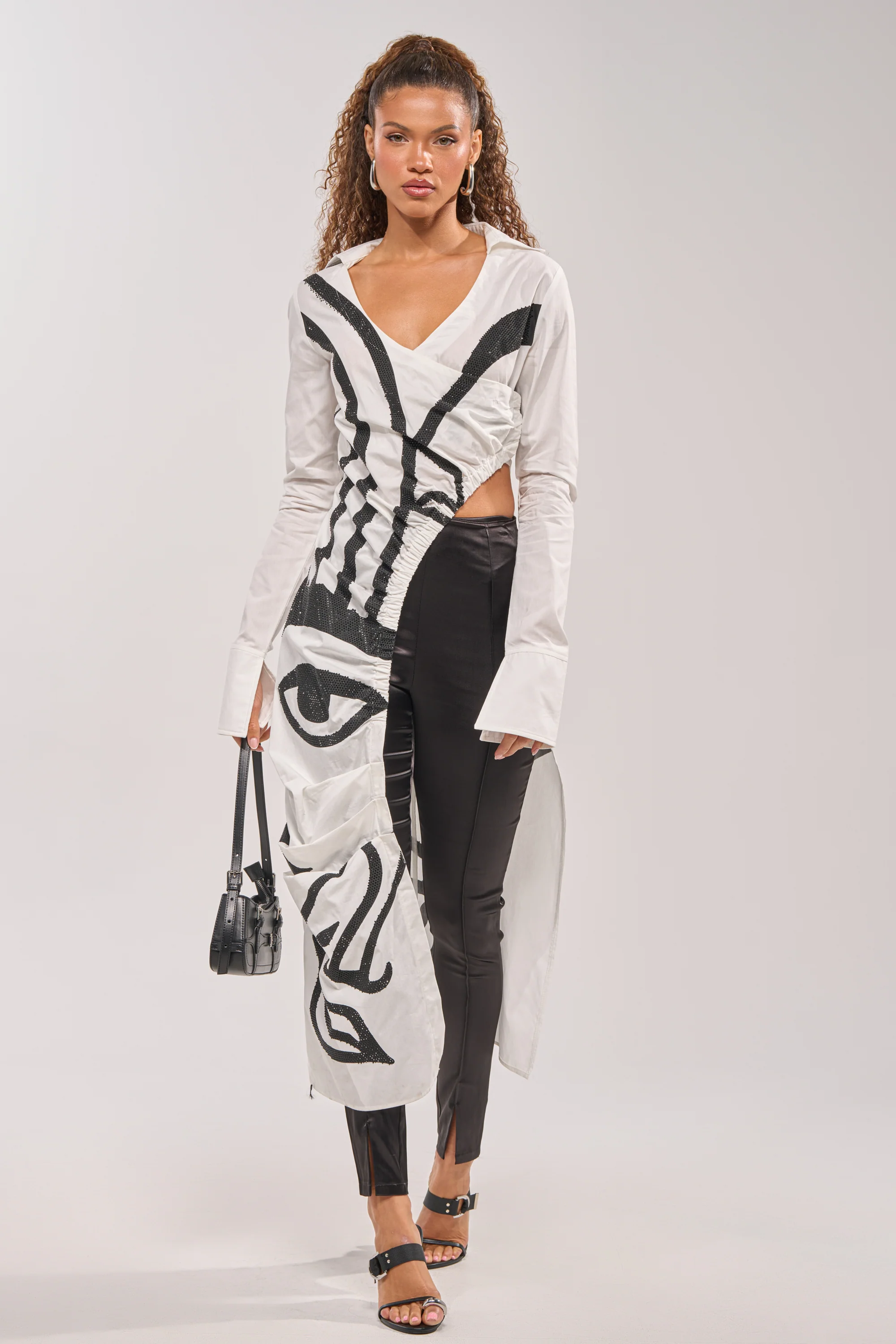 GET MY CLOSE UP EMBELLISHED ASYMMETRICAL BLOUSE - Akira Store