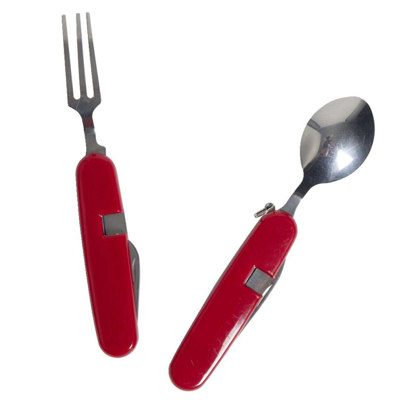 Couteau suisse rouge multifonction en métal 4en1