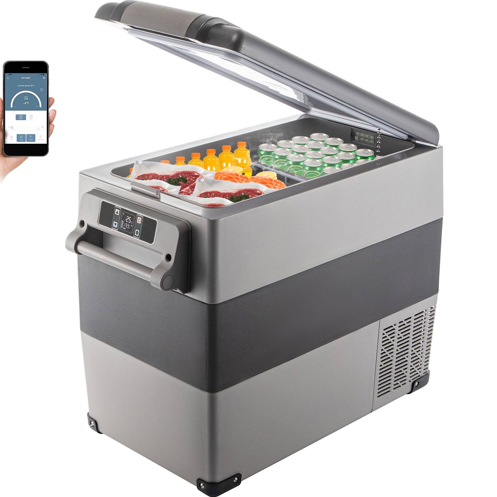 Vevorbrand 55L Portable Car Refrigerator 58 Quart Compact RV Fridge 12/24V DC & 110-240V AC Vehicle Car Truck Boat Mini Electric Cooler for Driving