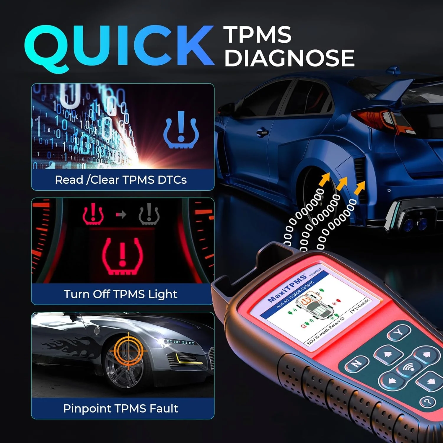 TS508WF TPMS Tool, 2025 Enhanced Wi-Fi Ver. of TS508 TS501 PRO TS408S TS601, MX-Sensor TPMS Progamming Tool, TPMS Diagnosis/Reset TPMS Relearn Tool, Read/Clear TPMS DTCs - Image 5