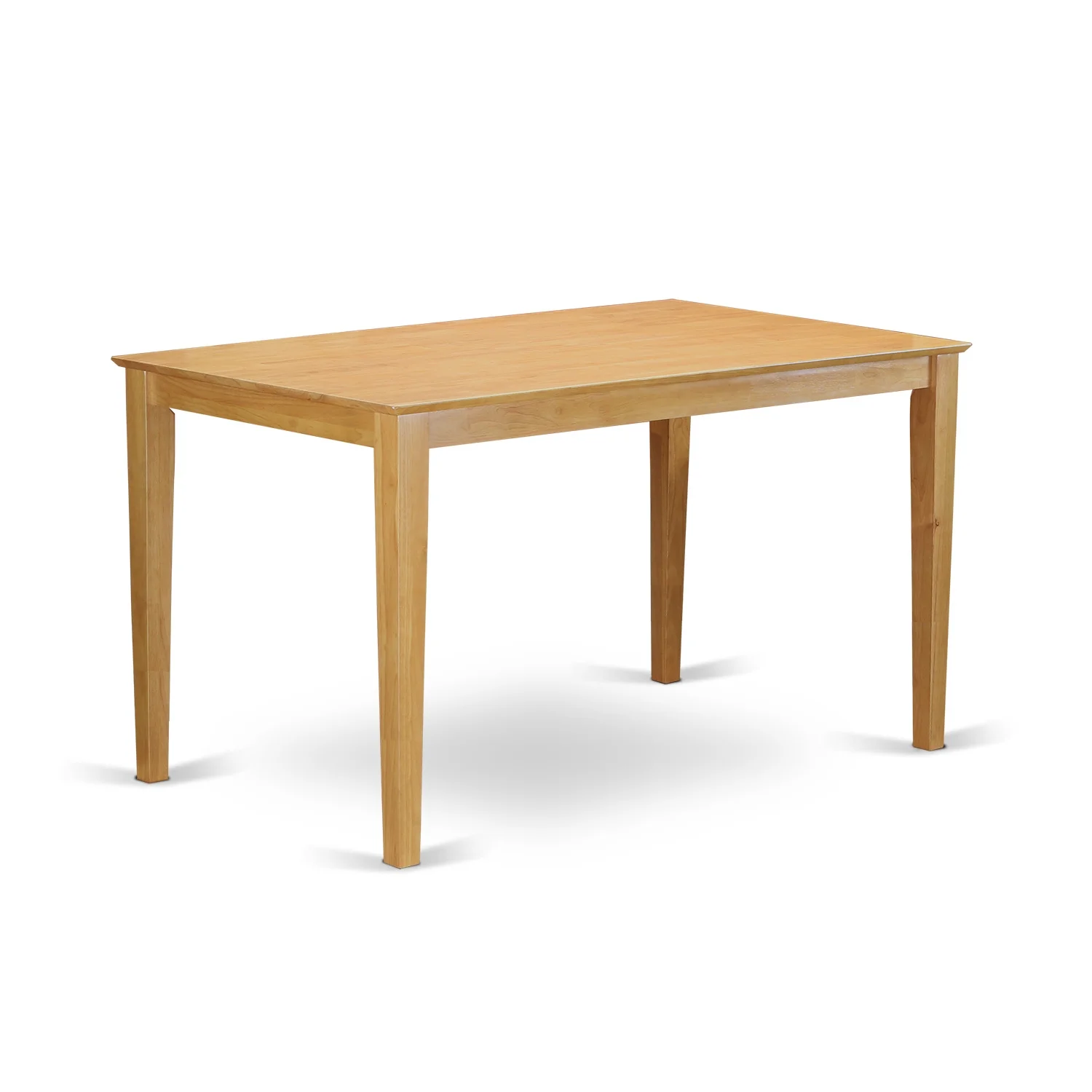 East West Furniture CAQU5H - OAK - W Capri Counter Height Pub Table & 4 Bar Stools, Oak