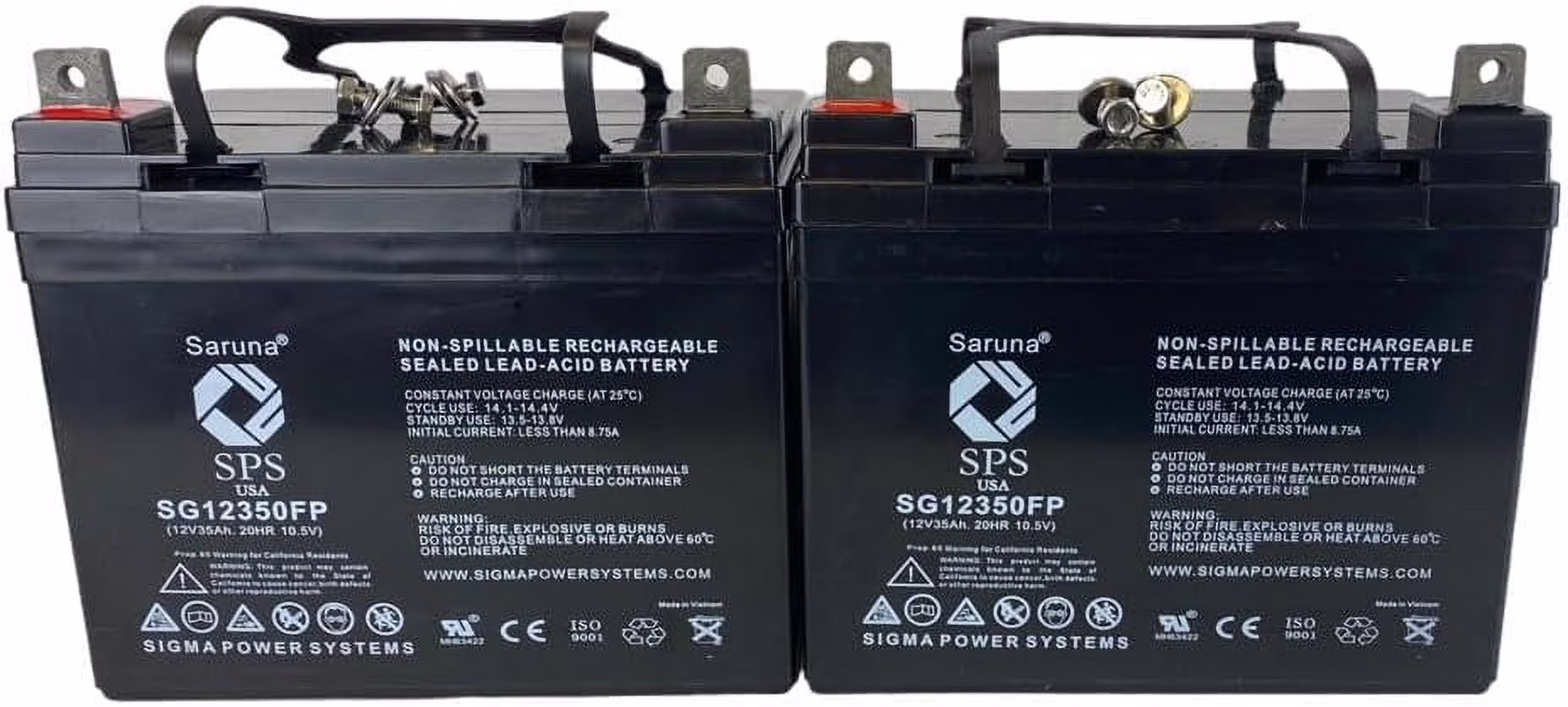 SPS Brand 12V 35ah Replacement Battery (SG12350) for Pride Mobility Quantum 610 Wheelchair Scooter (2 PACK)