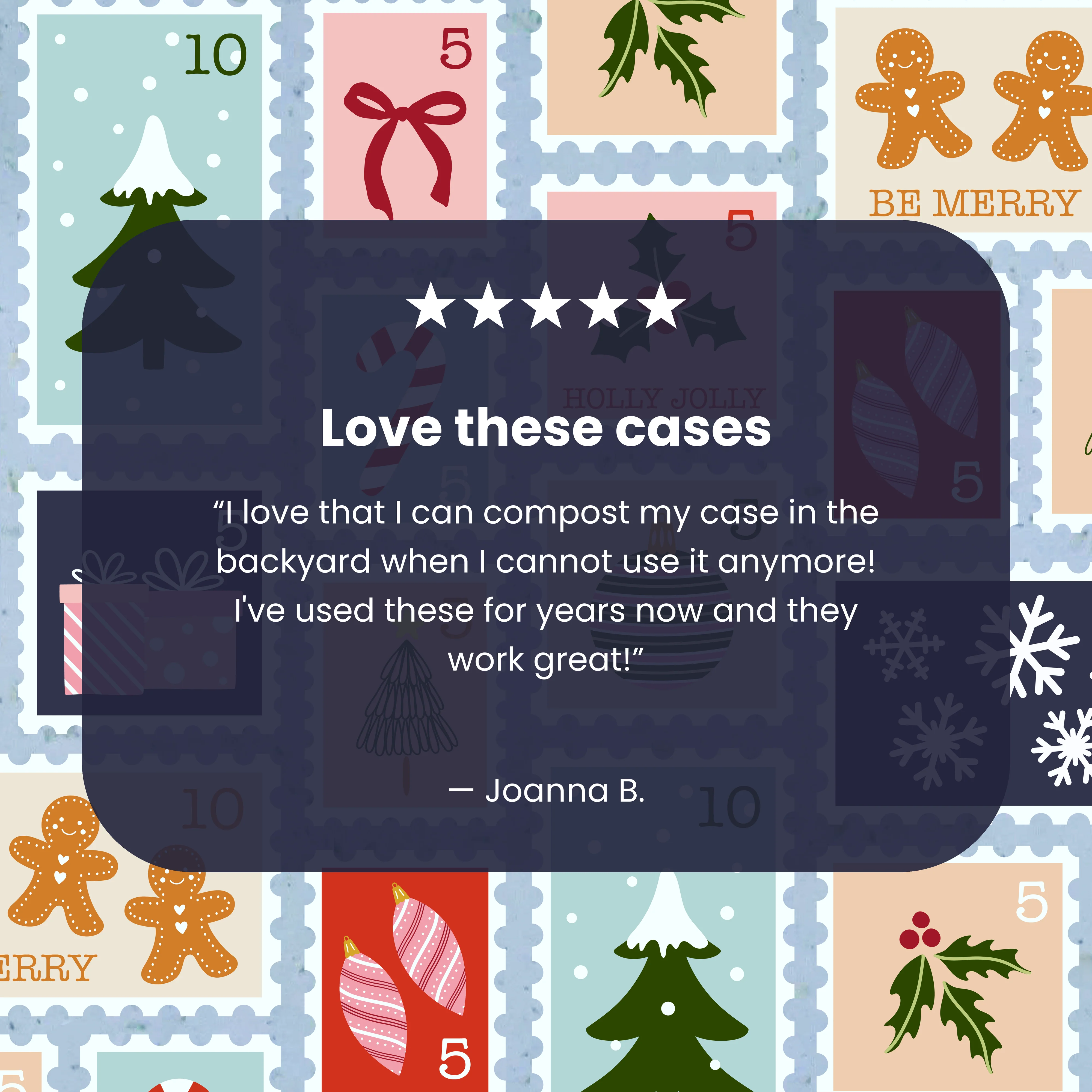 Powder Blue Noel Stamps iPhone 16 Case