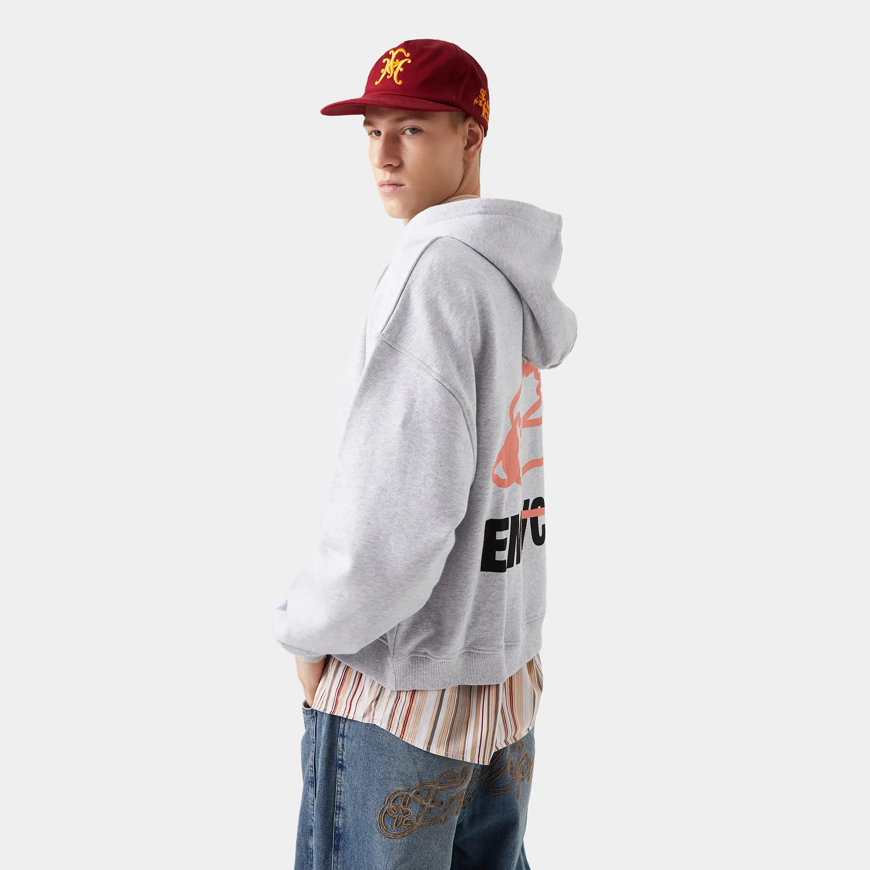 Due Heather Grey Oversized Hoodie