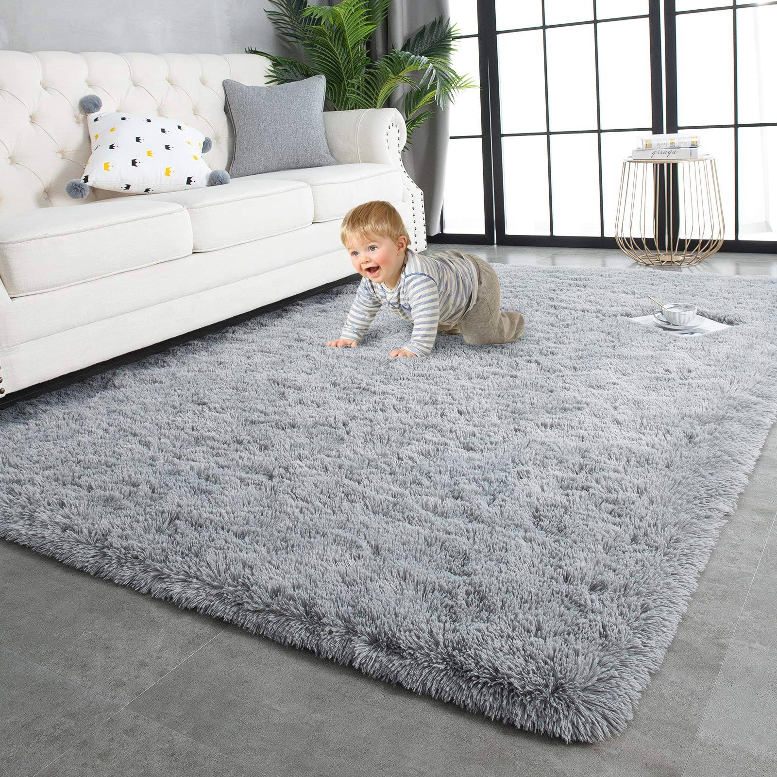 TWINNIS Super Soft Shaggy Rugs Fluffy Carpets, 6x9 Feet, Indoor Modern Plush Area Rugs for Living Room Bedroom Kids Room Nursery Home Decor, Upgrade