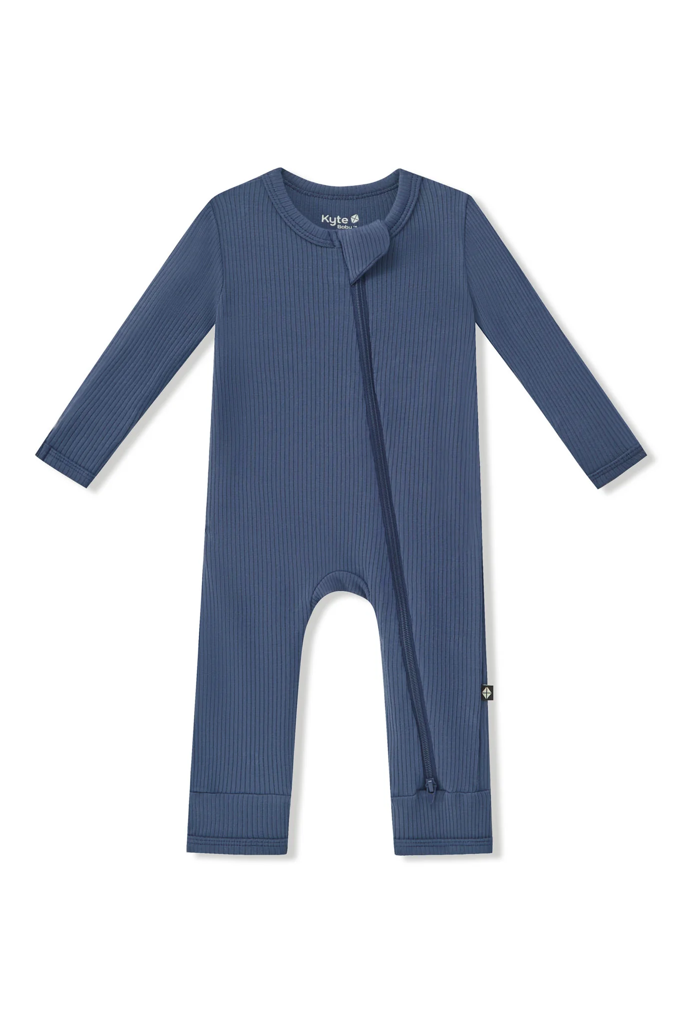 Ribbed Zipper Romper in Oxford