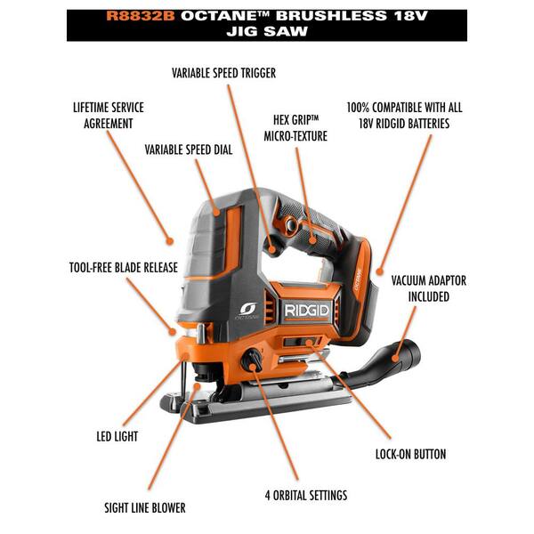 18V Brushless Cordless 3 Tool Combo Kit w/ Hammer Drill, Impact Driver, Jig Saw, Batteries, Charger Bag Image 5