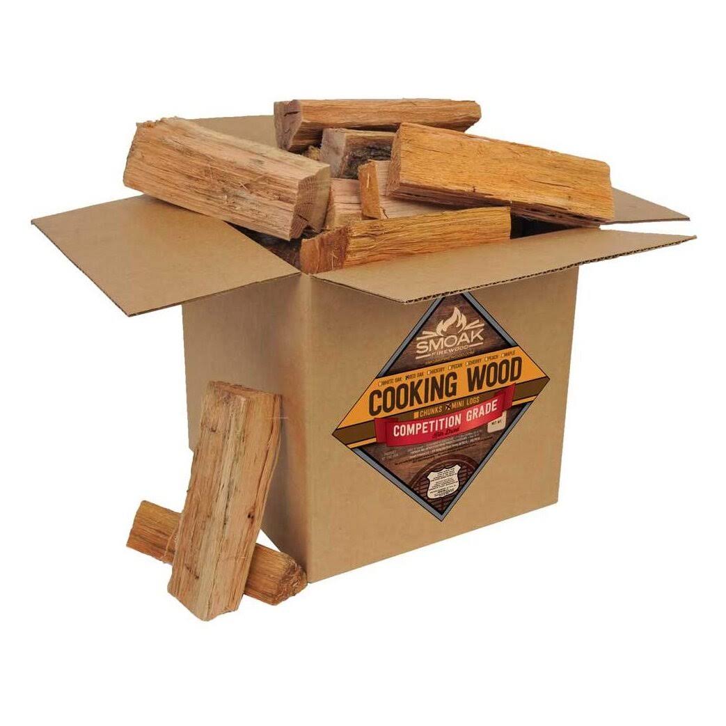 Smoak Firewood Kiln Dried Cooking Grade Wood Mini Logs, Red Oak, 8-10 Pounds