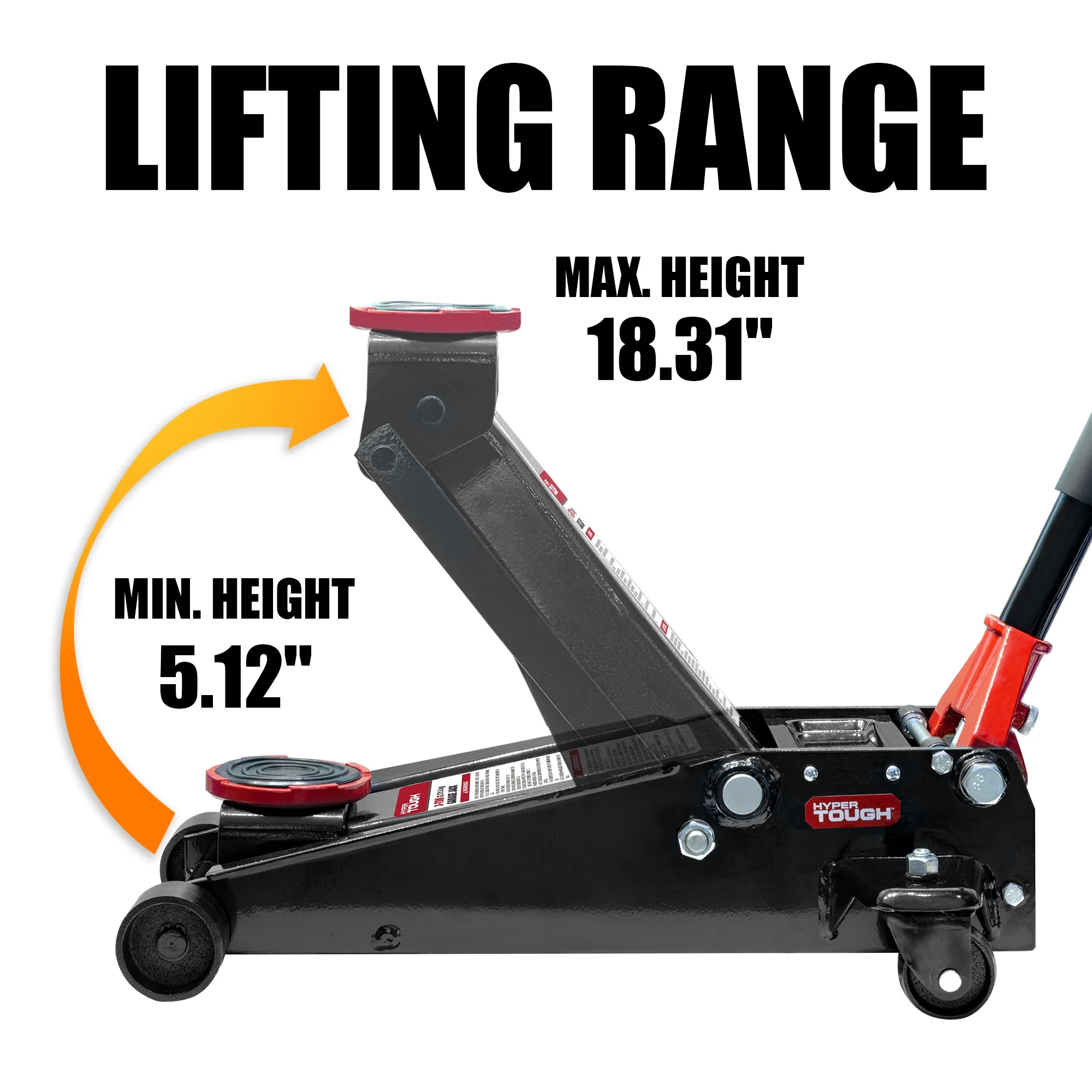 3 Ton Floor Jack with Dual Pump Black - Image 4
