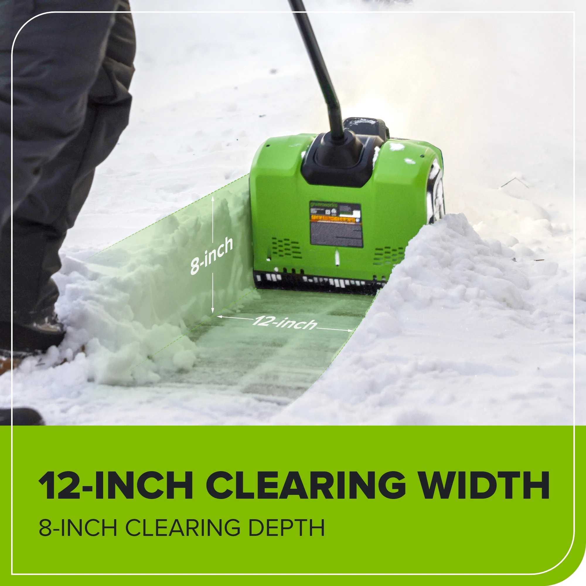 80V 12" Brushless Cordless Snow Shovel with LED Light, 2.0Ah Battery and Charger Included - Image 6