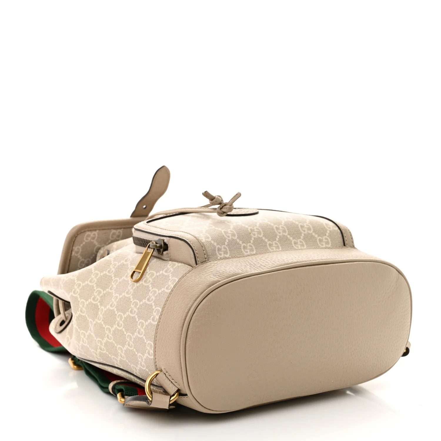 GG Supreme Monogram Azalea Calfskin Retro Interlocking G Buckle Backpack Beige Mystic White