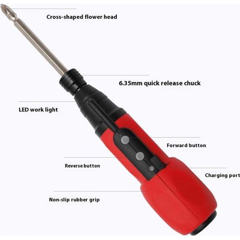 Petit tournevis électrique multifonctionnel portable électrique puissant rechargeable extérieur sans fil tournevis rechargeable — vue 4