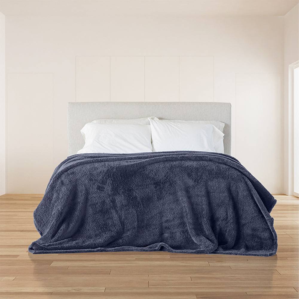 Berkshire Extra-Fluffy Recycled Blanket, Navy Blazer, King