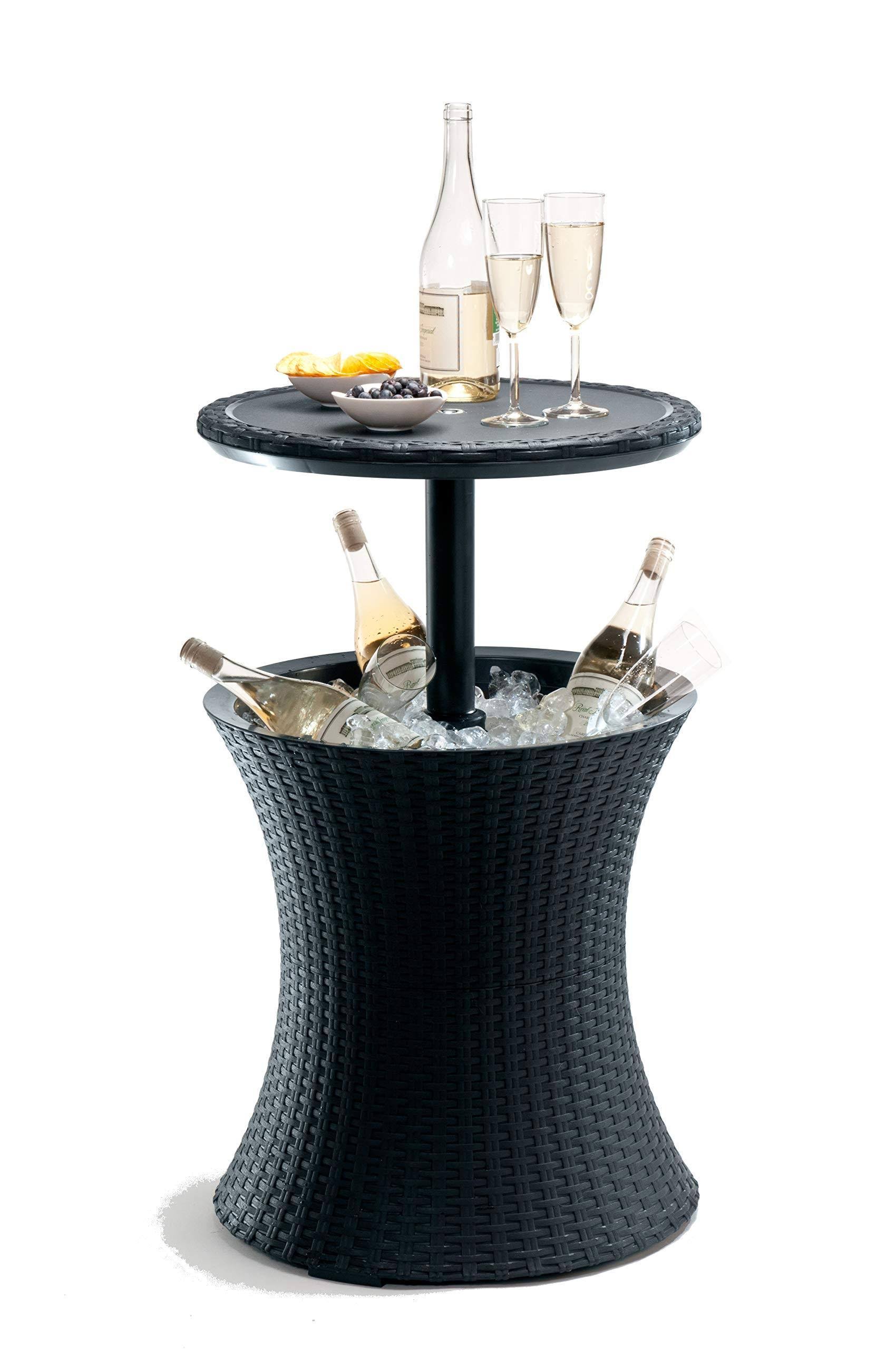 Keter Pacific Rattan Style Outdoor Cool Bar Ice Cooler
