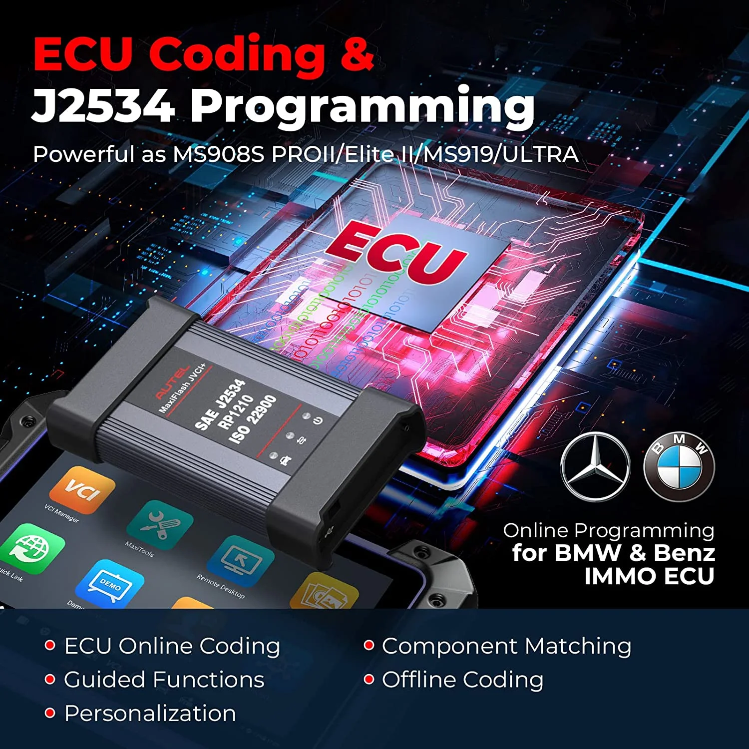Autel Maxiim IM608 II Key Fob Car Diagnostic Scan Tool with XP400 PRO, Advanced, CANFD/Doip, with Free MKPA - KIT, G - BOX2 & APB112