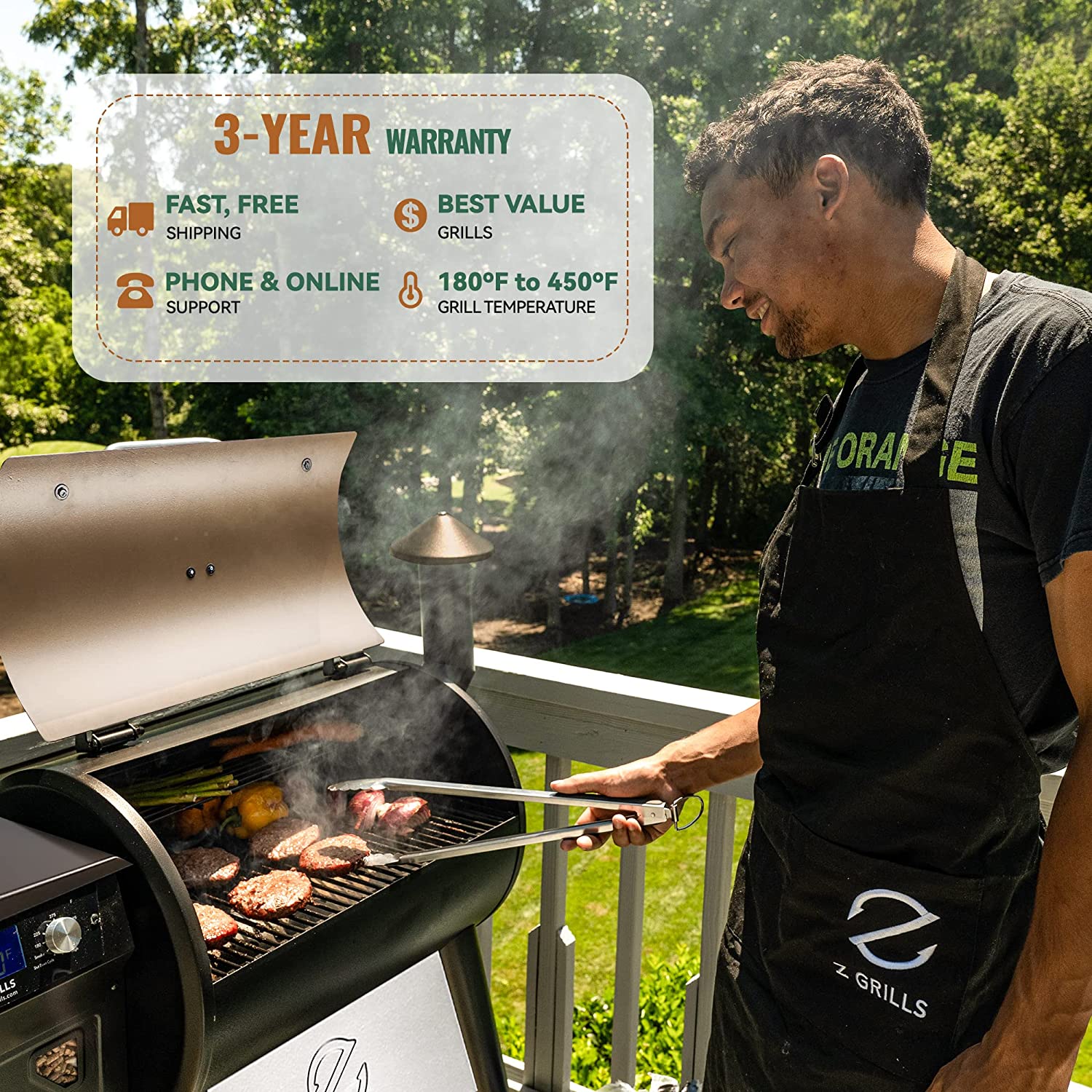Grills ZPG-7002C3E 697 sq. in. Pellet Grill & Smoker Bronze