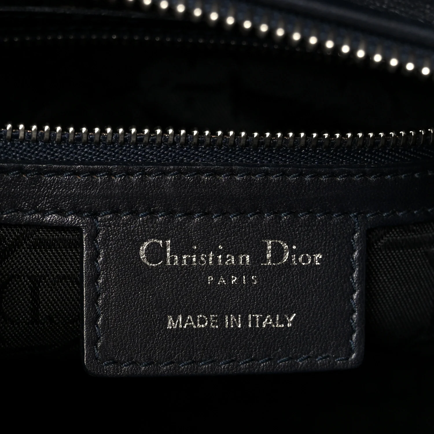 Lambskin Cannage Large Lady Dior Navy Blue