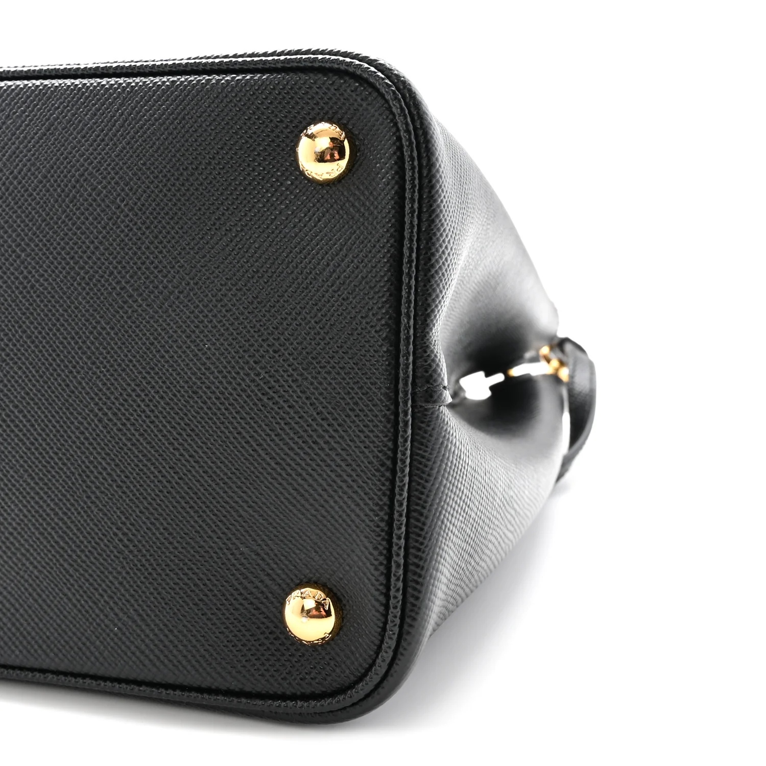 Saffiano Cuir Medium Double Bag Black Fuoco