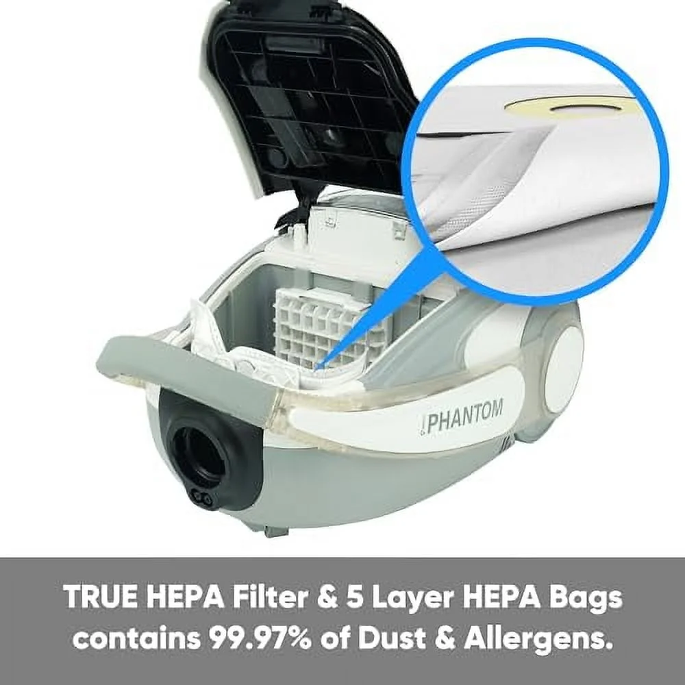 Phantom Bagged Canister Deep Cleaning PET Vacuum with Powerhead for Home - Image 5