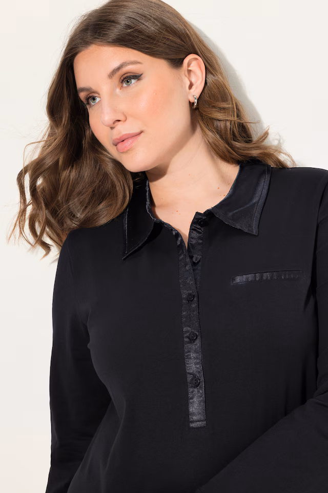 Satin Detail Long Sleeve Nightgown
