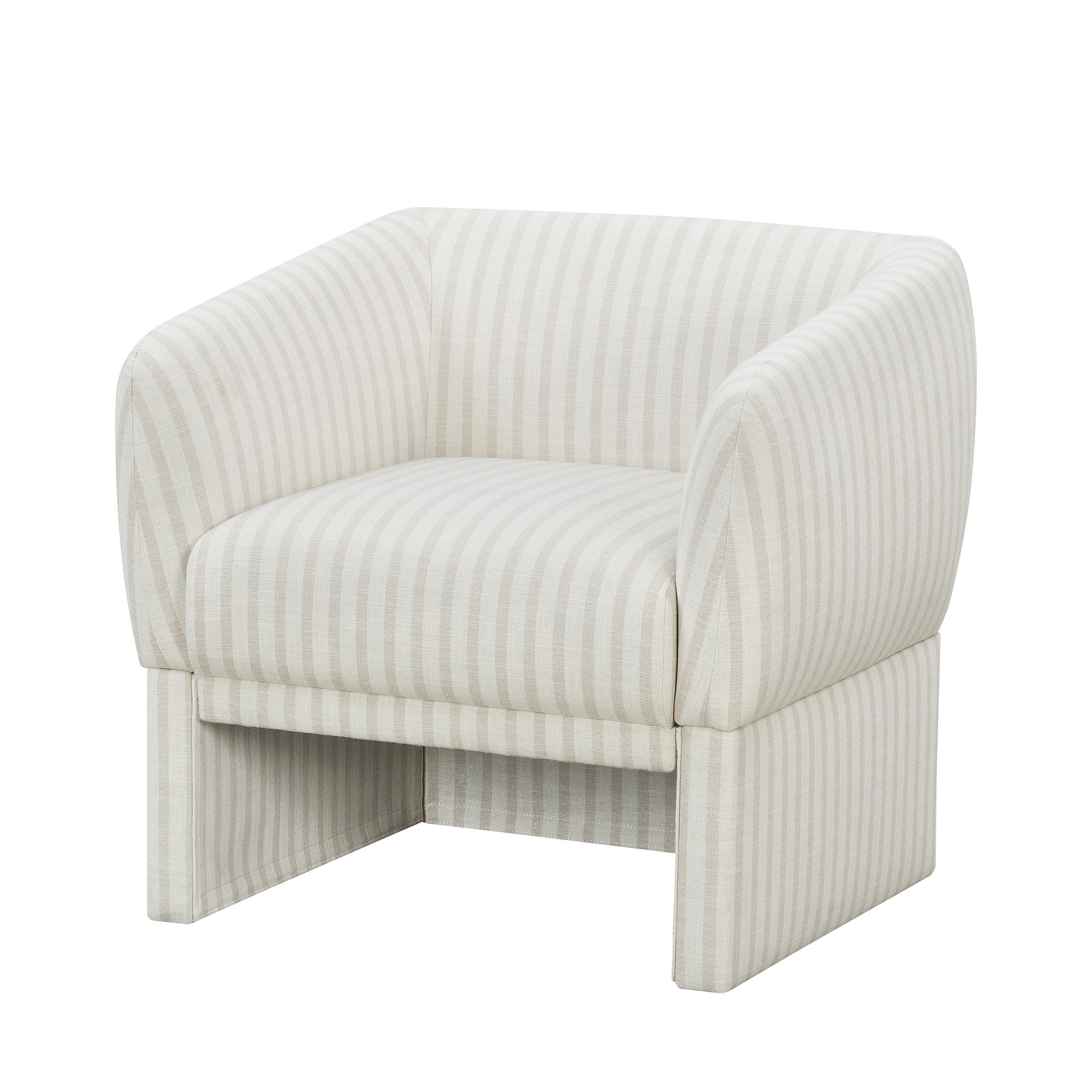 Beautiful Small Space Accent Chair, Beige and White Linen - Image 9