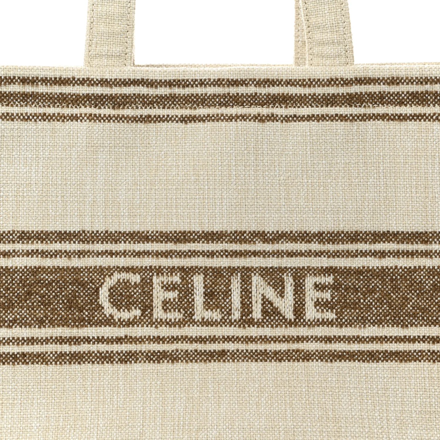 Jacquard Striped Large Cabas Thais Tobacco Tan