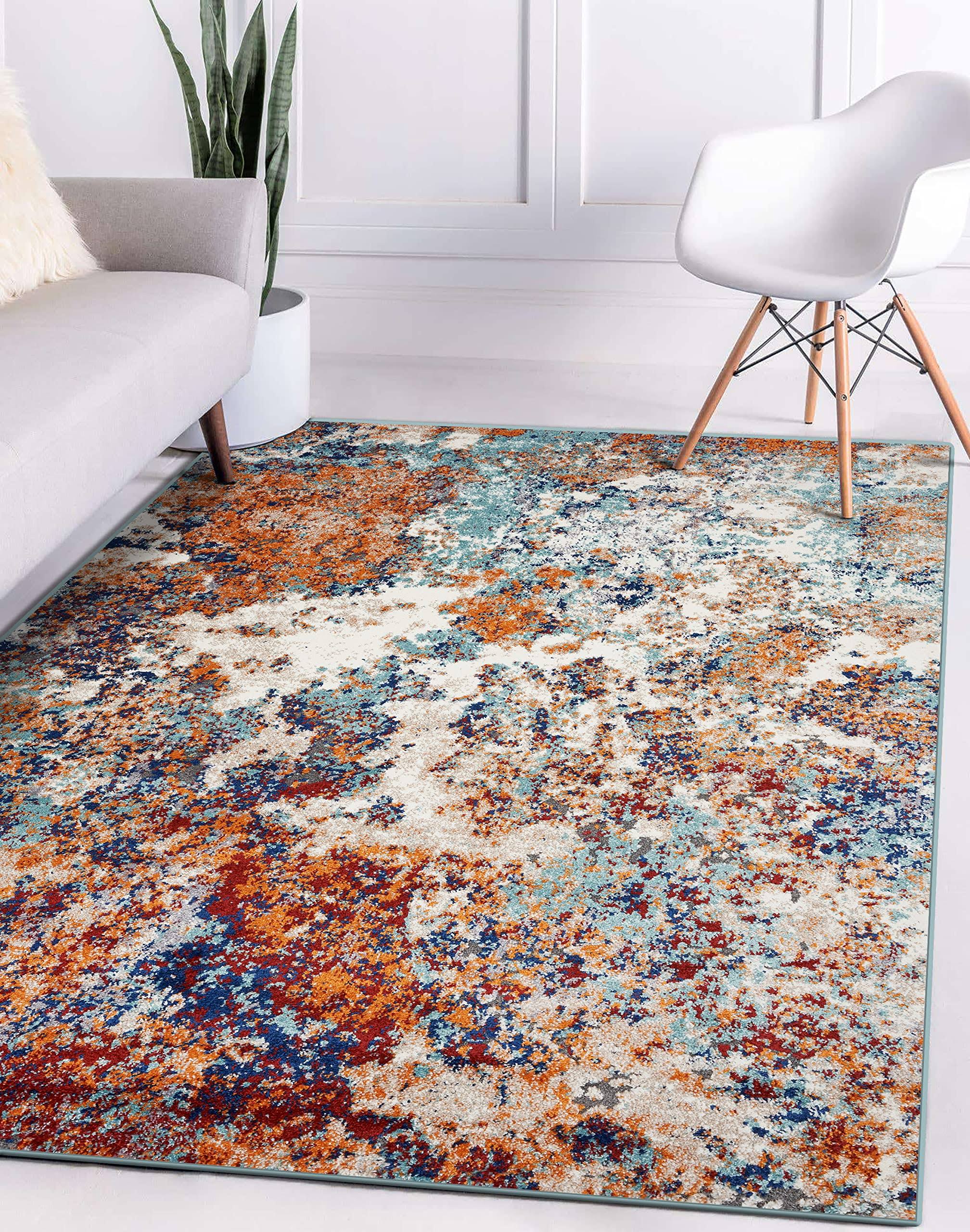 Luxe Weavers Beverly Collection Multi 5x7 Modern Abstract Area Rug