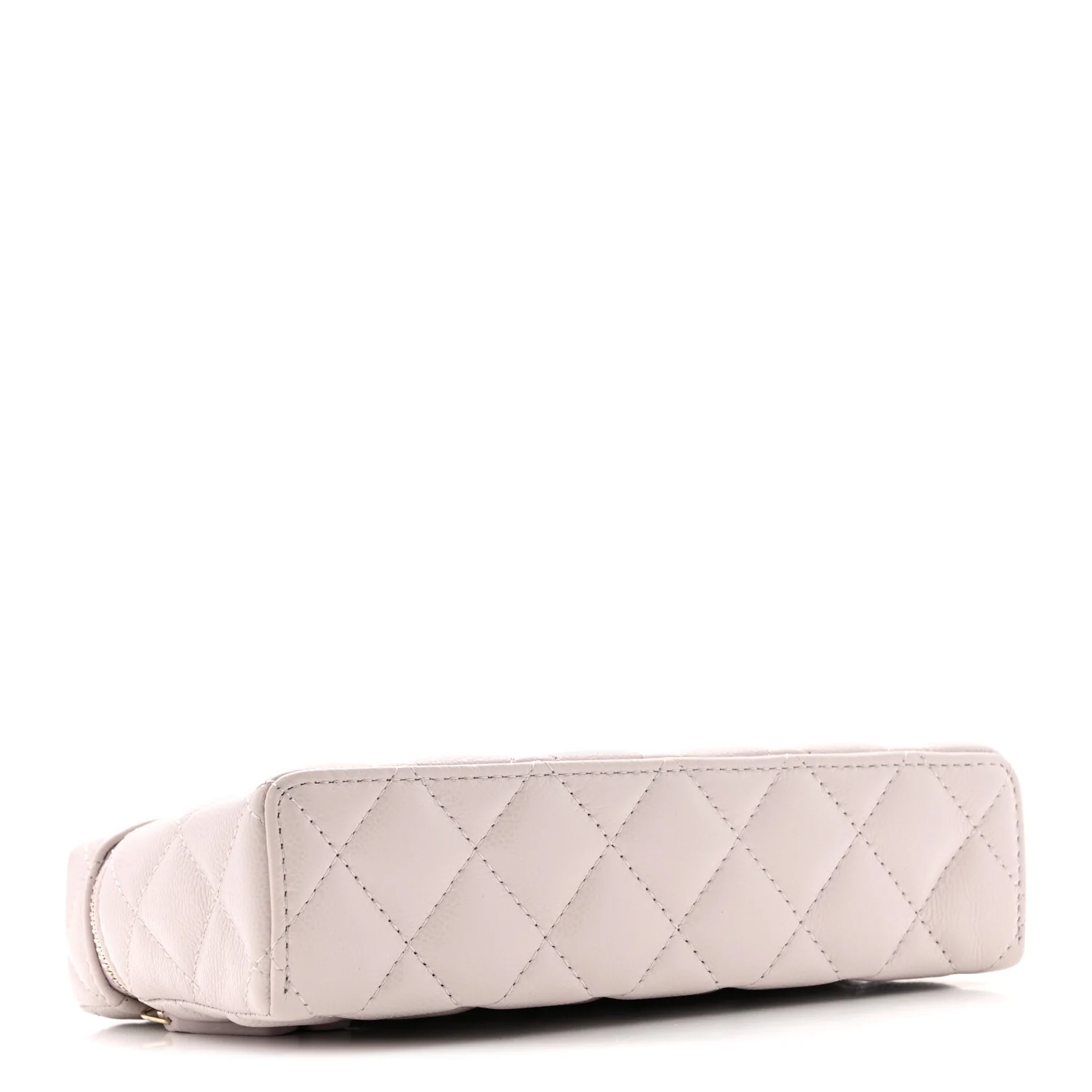 Caviar Quilted Top Handle Slim Vanity With Chain Light Purple