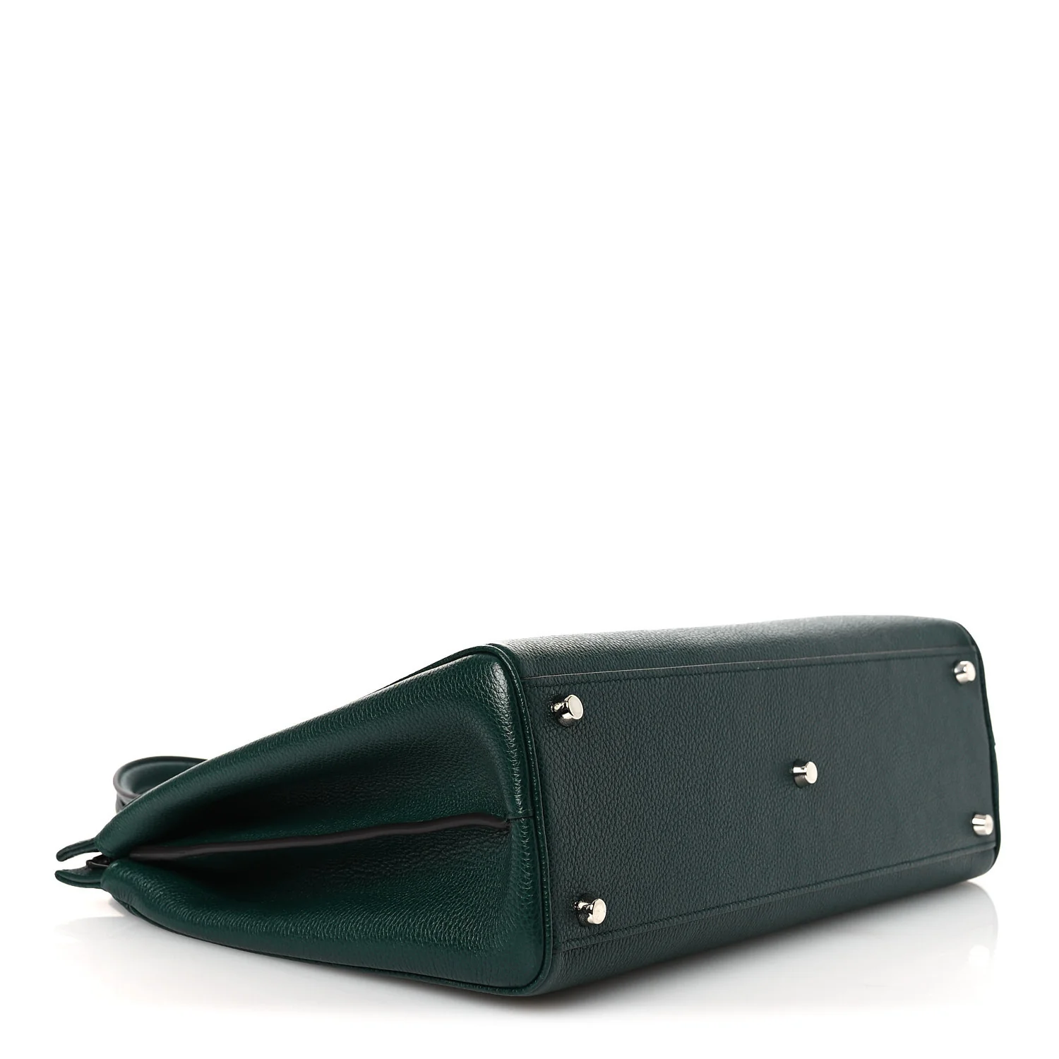 Grainy Calfskin Medium Zumi Top Handle Bag Vintage Green