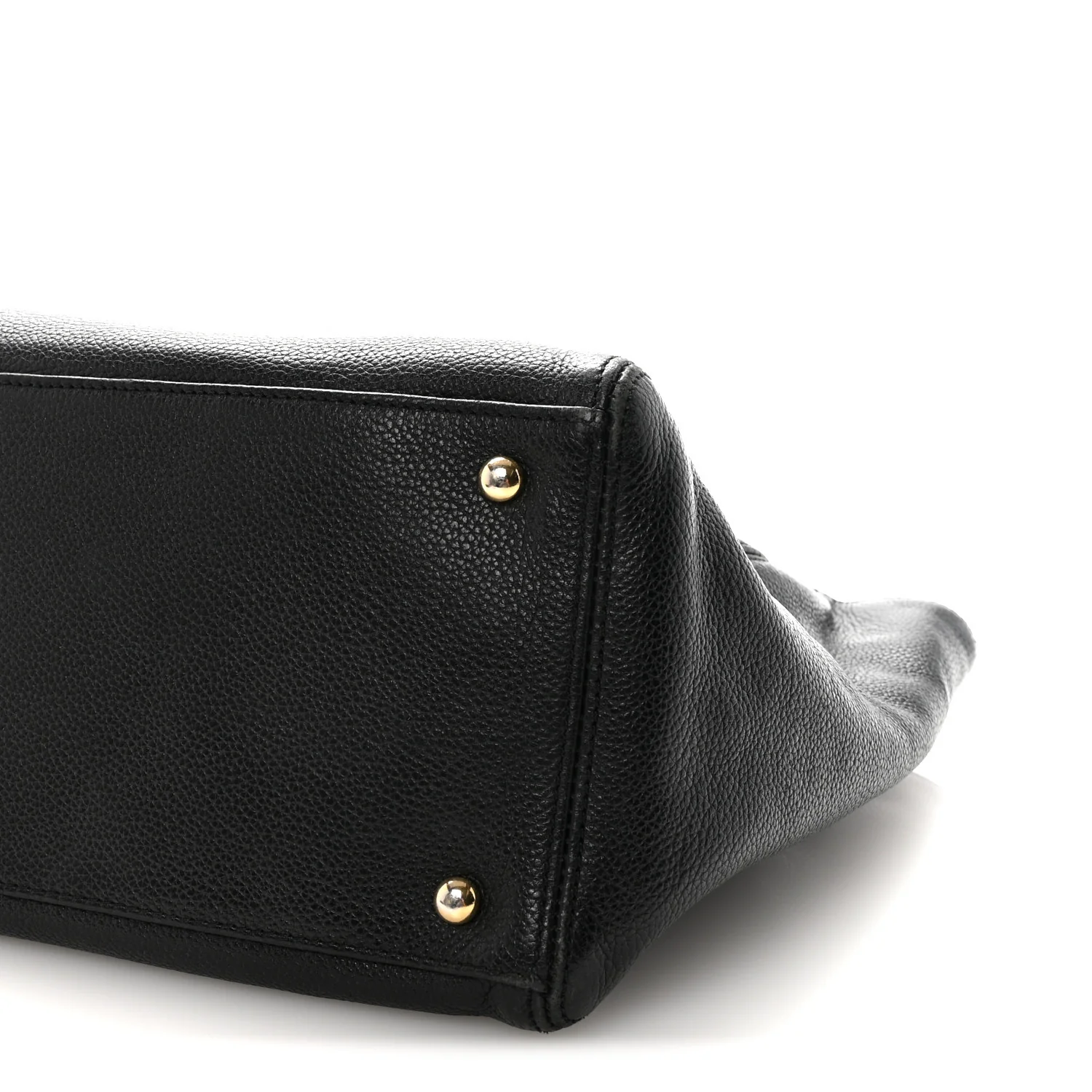 Calfskin Cerf Executive Shopper Tote Black