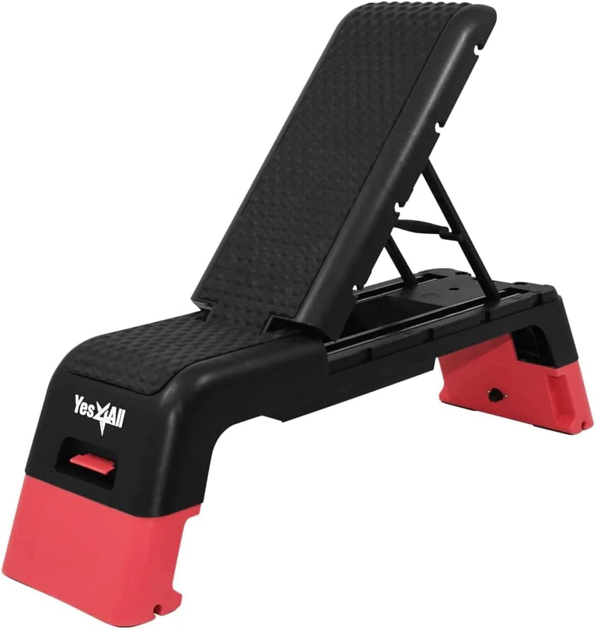 Yes4all Multifunctional Fitness Aerobic Step Platform and Aerobic Deck, Red and Black