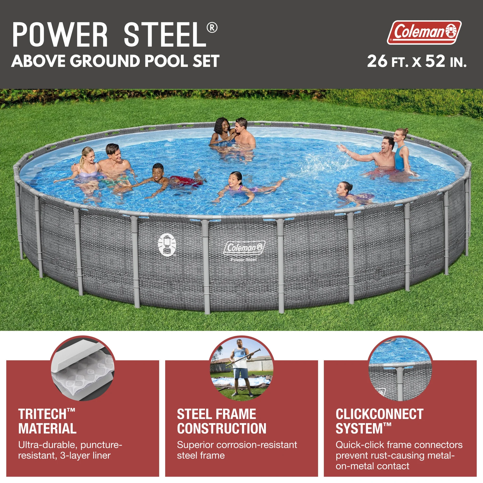 Coleman Power Steel 26' x 52
