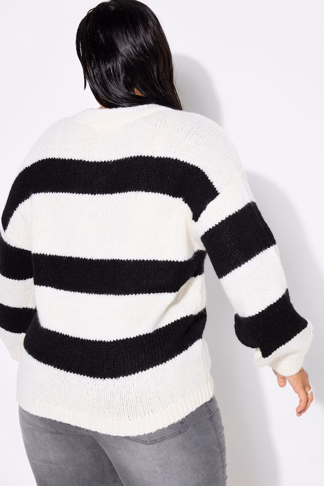 STUDIO Lettering Striped Oversized Sweater