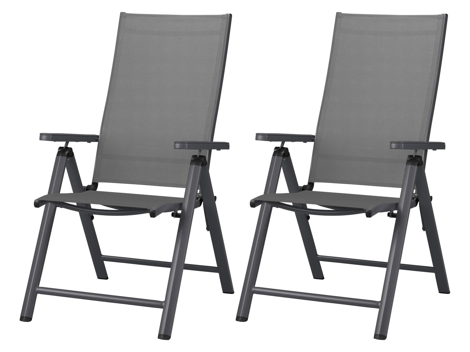 LIVARNO Lot de 2 fauteuils pliants en aluminium Houston