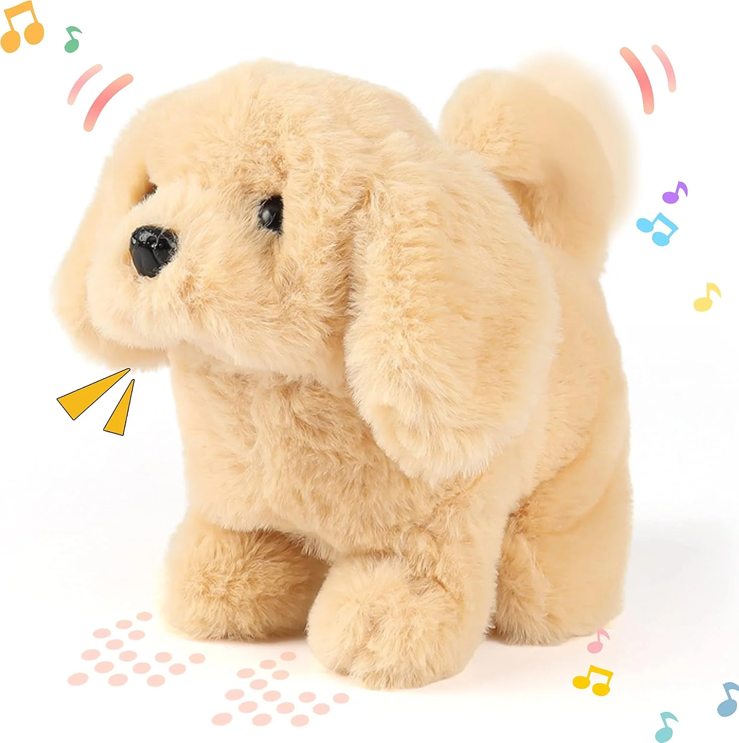 Interactive Hopping Rabbit Electronic Plush Bunny Toy with Sounds and Movements, 7'' Brown