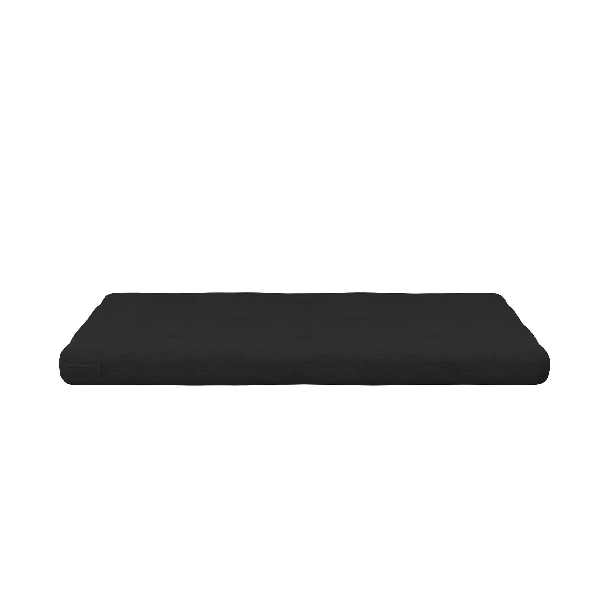6?€� Thermobonded High Density Polyester Fill Futon Mattress. Full. Black Linen