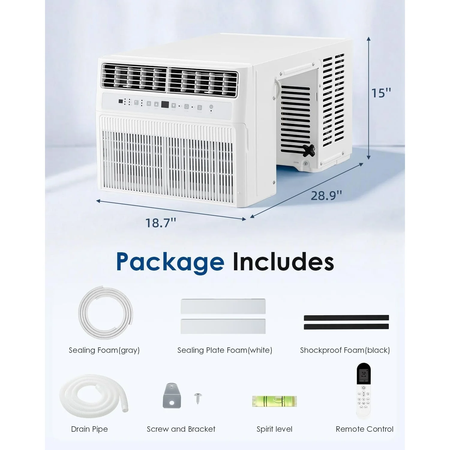 AECOJOY U-Shaped Window Air Conditioner 10,000 BTU AC Unit with Full Window View, Cools 250 Sq. Ft.