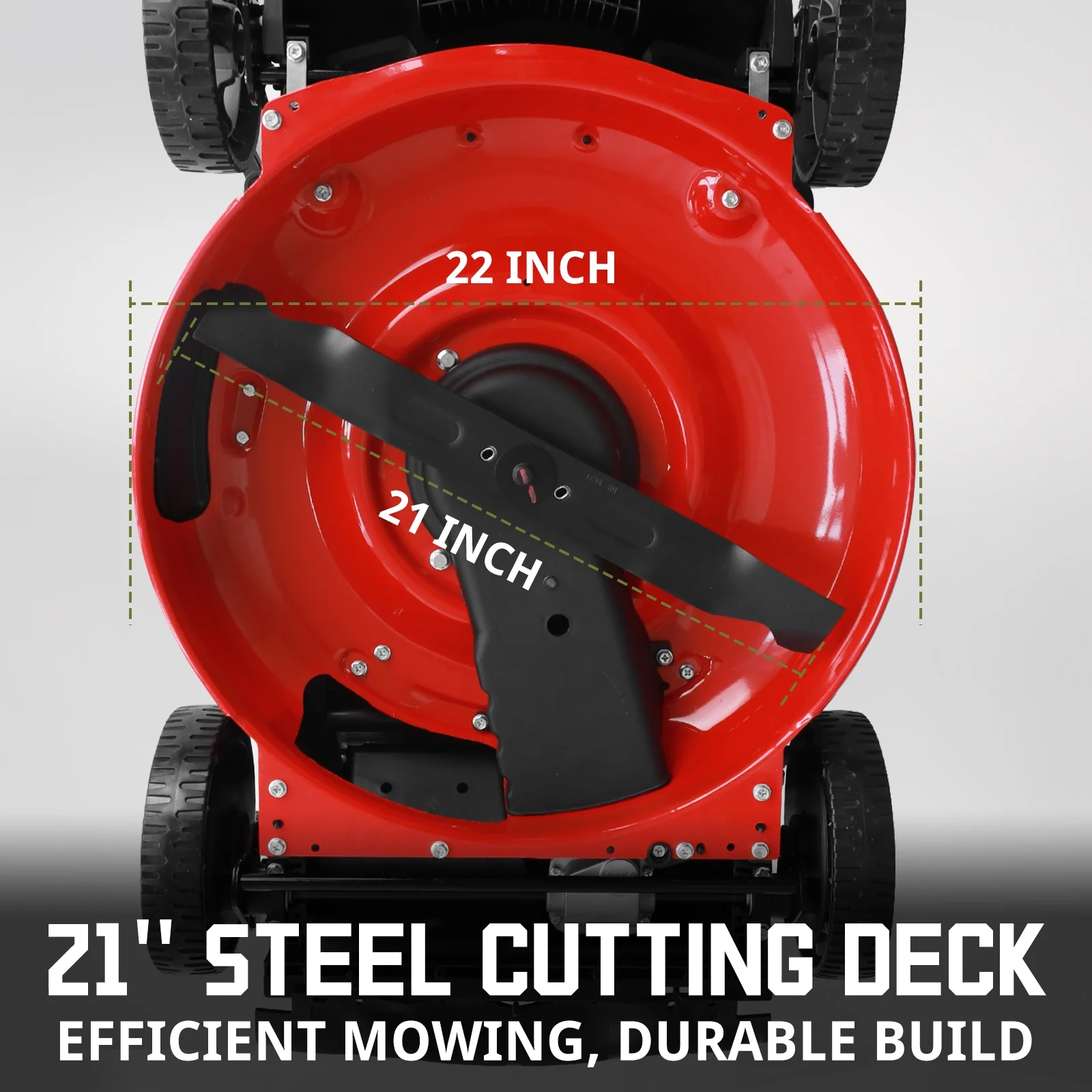 21" 170CC Self-Propelled Gas Lawn Mower, with 10" rear wheels(21 in) - Image 9